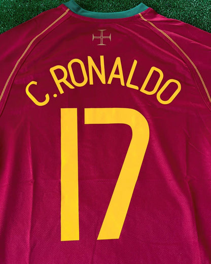 Cristiano Ronaldo Portugal 2006 World Cup Retro Short - Sleeve Football Jersey Kit