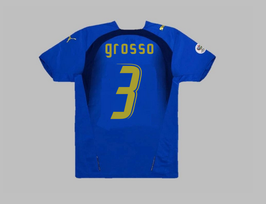 3 Fabio Grosso - Italy 2006 World Cup Final Retro Jersey Maillot Trikot Maglia Soccer Kit