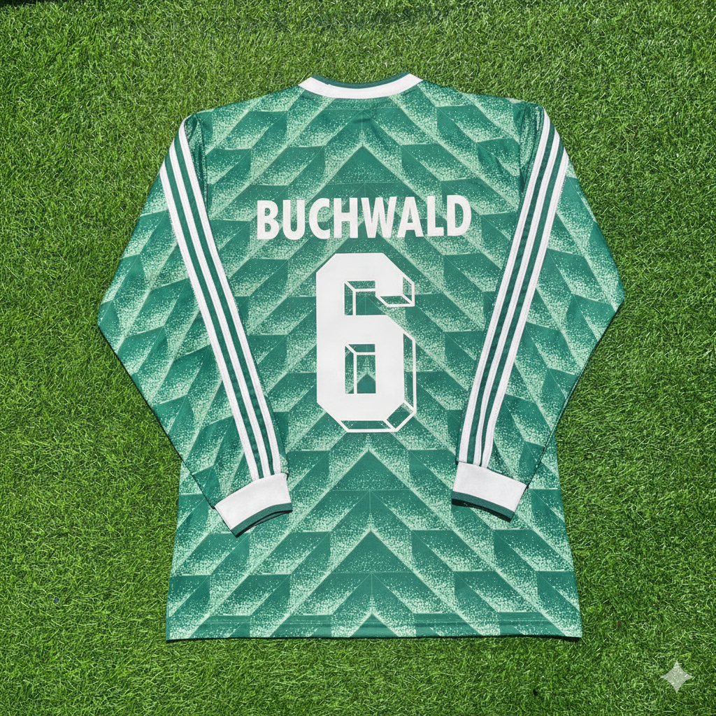 Germany World Cup 1990 Guido Buchwald Green Long Sleeve Football Jersey