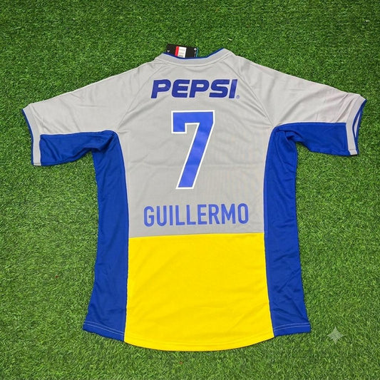 Guillermo Barros Schelotto Boca Juniors 2002 Away Retro Football Jersey Kit