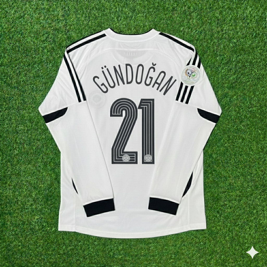 İlkay Gündoğan Germany World Cup Long Sleeve White Retro Football Jersey Kit