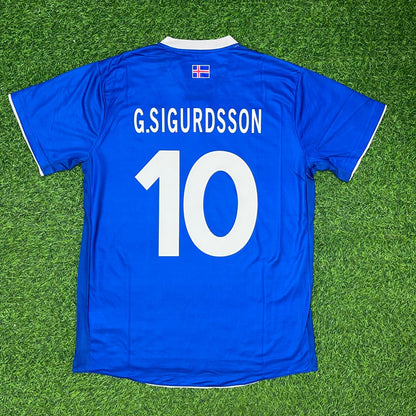 Iceland EURO 2016 Gylfi Sigurdsson Home Retro Football Jersey
