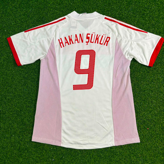 Turkey Türkiye World Cup 2002 Hakan Şükür White Retro Football Jersey