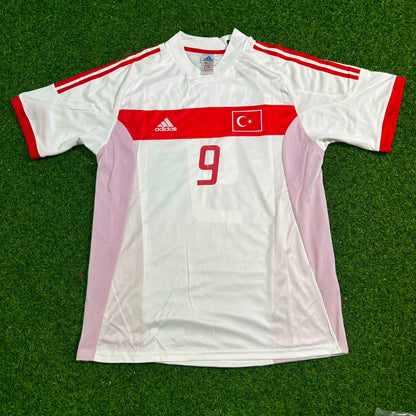 Turkey Türkiye World Cup 2002 Hakan Şükür White Retro Football Jersey