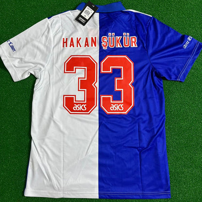 Hakan Şükür Blackburn Rovers Retro Home Football Jersey Kit