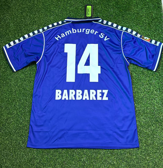 Sergej Barbarez Hamburger SV Retro Heimtrikot 00-01 Rot Fusball HSV Retro Soccer Kit Football Jersey