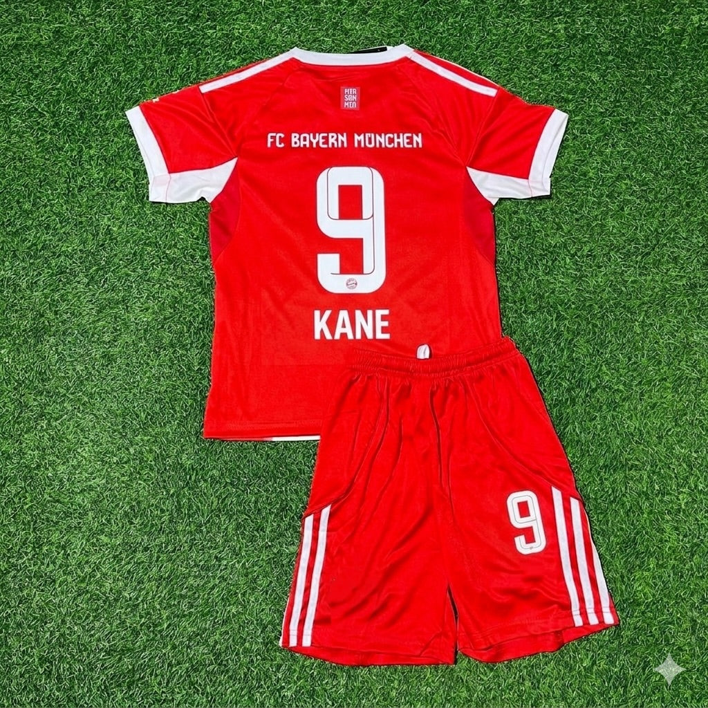 Harry Kane #9 Bayern Munich 2025/26 Home Kids Football Jersey Kit