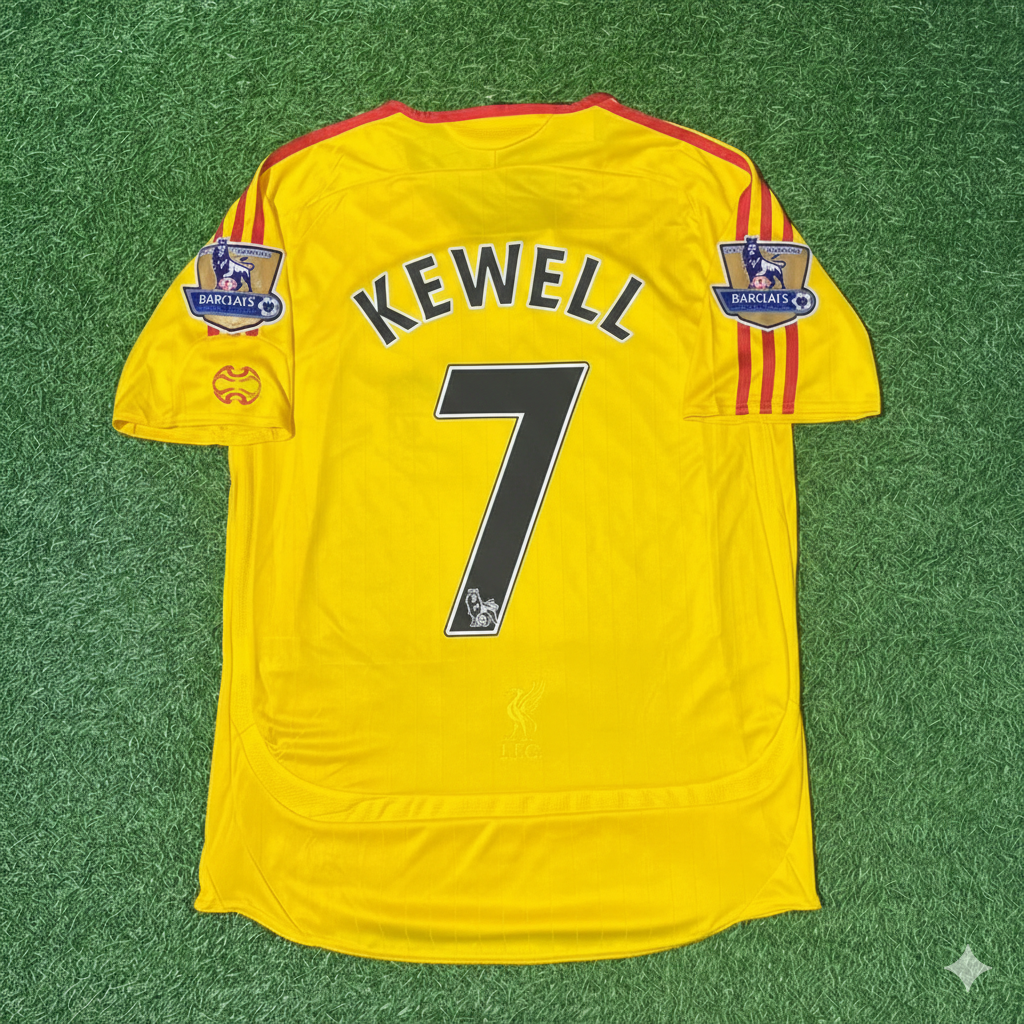 Harry Kewell Liverpool 2006/2007 Yellow Retro Football Jersey Collection