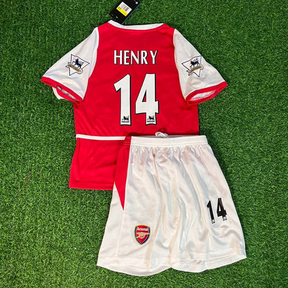 Thierry Henry Arsenal 2002/04 Home Kids Kit Football Jersey Kit for Children