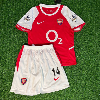 Thierry Henry Arsenal 2002/04 Home Kids Kit Football Jersey Kit for Children