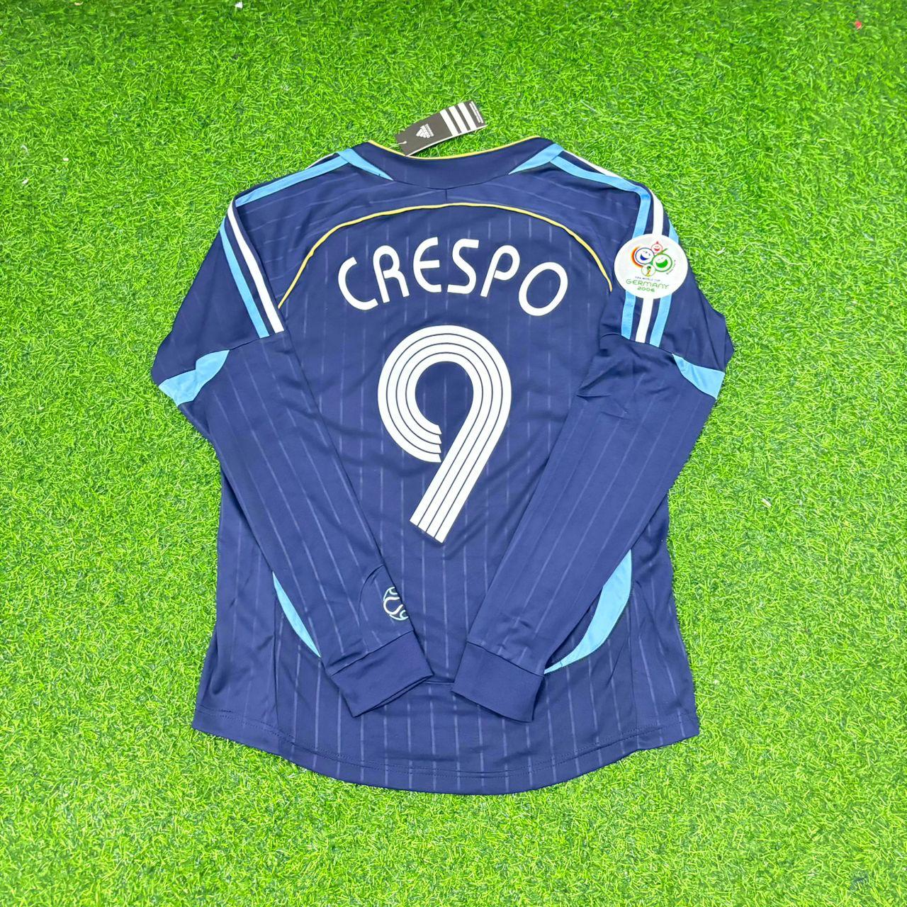 Argentina World Cup 2006 Hernan Crespo Long Sleeve Retro Football Jersey Kit