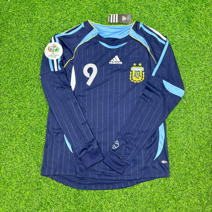 Argentina World Cup 2006 Hernan Crespo Long Sleeve Retro Football Jersey Kit