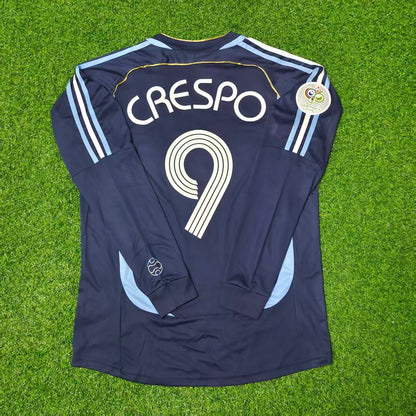 Argentina World Cup 2006 Hernan Crespo Long Sleeve Retro Football Jersey Kit
