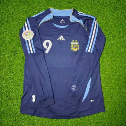 Argentina World Cup 2006 Hernan Crespo Long Sleeve Retro Football Jersey Kit