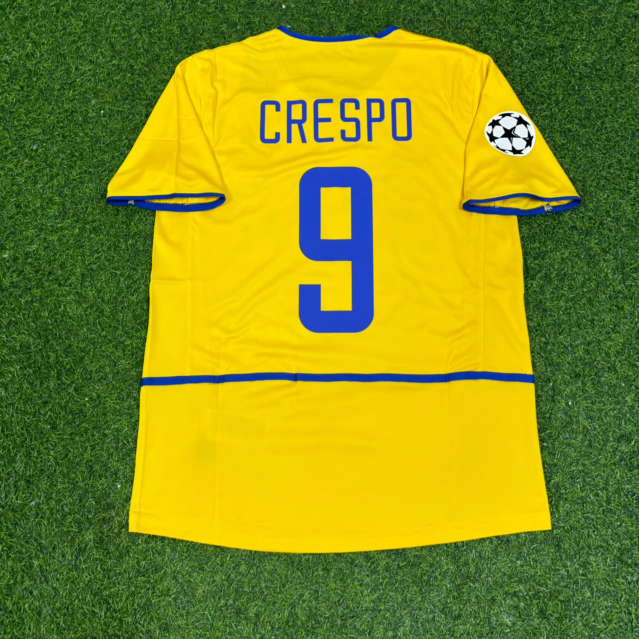 Hernan Crespo Inter Milan 2002-2003 Yellow Retro Football Jersey Kit
