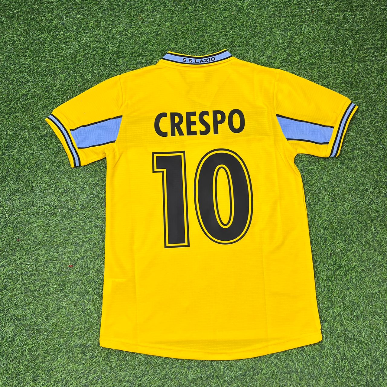 Hernán Crespo Lazio 1998-2000 Yellow Retro Football Jersey Kit