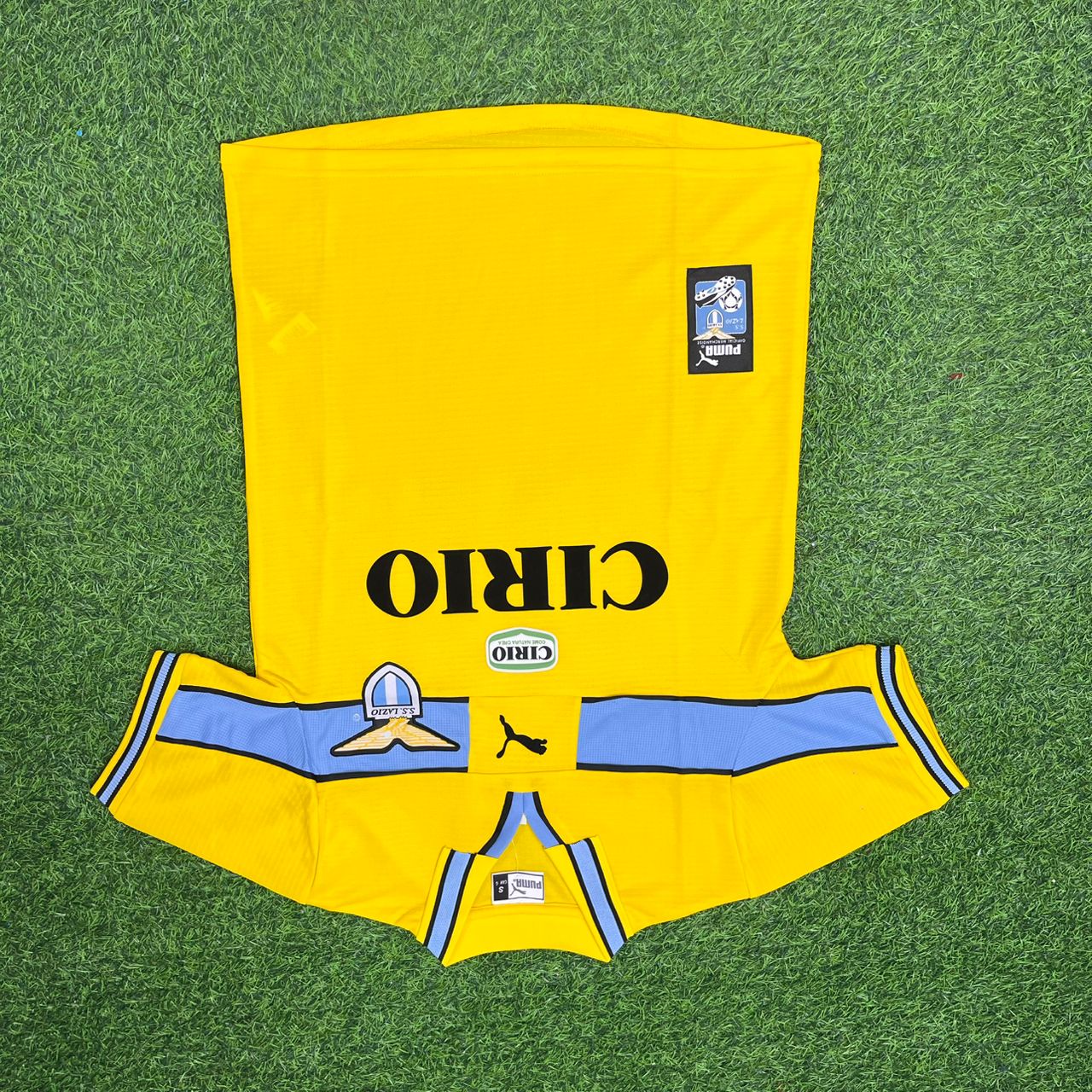 Juan Sebastian Veron Lazio 1998-2000 Yellow Retro Football Jersey Kit