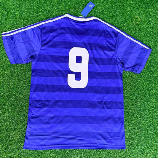 Horst Hrubesch Hamburger SV 1986 Blue Retro Home Football Jersey Kit