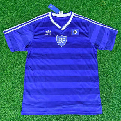 Horst Hrubesch Hamburger SV 1986 Blue Retro Home Football Jersey Kit
