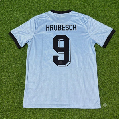 Horst Hrubesch Germany 125th Year Special Clear Blue Retro Football Jersey Kit