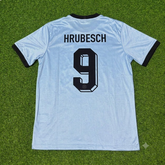 Horst Hrubesch Germany 125th Year Special Clear Blue Retro Football Jersey Kit