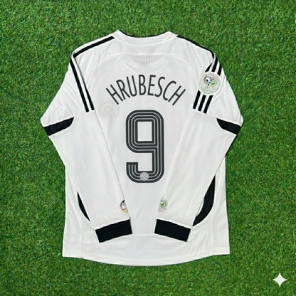 Horst Hrubesch Germany World Cup Long Sleeve White Retro Football Jersey Kit