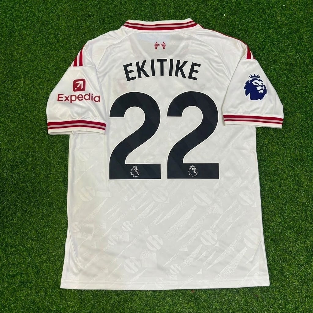 Hugo Ekitike #22 Liverpool 2027 White Away Football Jersey