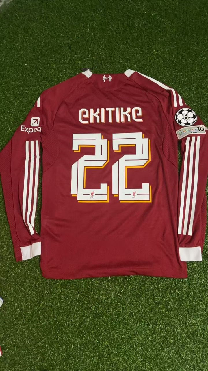 Hugo Ekitike Liverpool Long Sleeve Football Jersey Collection