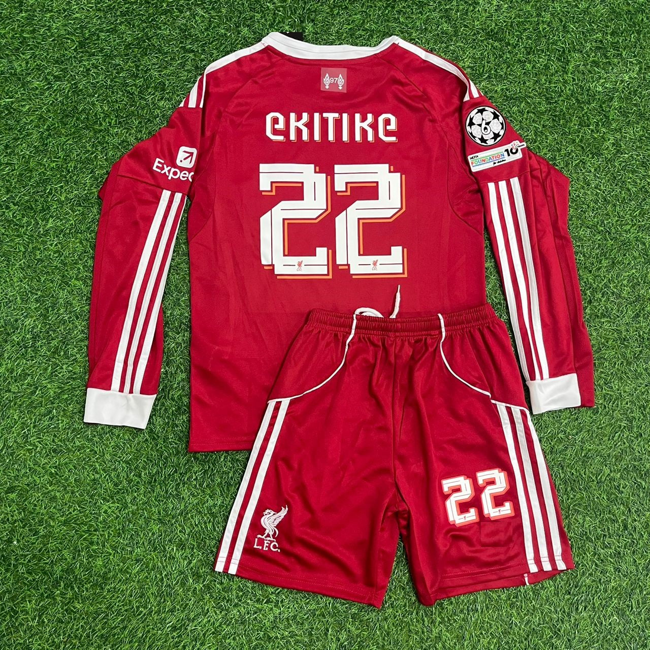 Hugo Ekitike Liverpool Long Sleeve Kids Football Jersey Collection