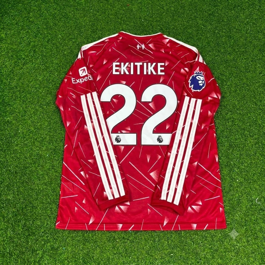 Hugo Ekitike Liverpool 2027 Long Sleeve Home Football Jersey Kit