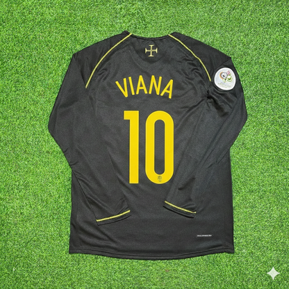 Portugal World Cup 2006 Hugo Viana Long Sleeve Black Retro Football Jersey