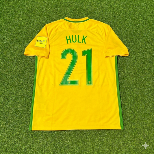 Brazil World Cup 2018 Hulk #21 Home Football Jersey