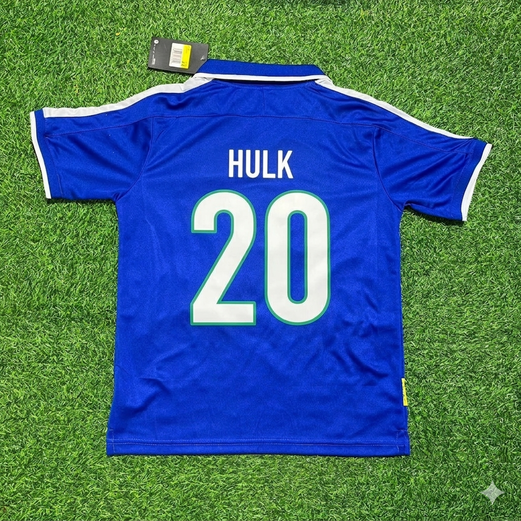 Hulk Brazil Blue Retro Football Jersey Kit
