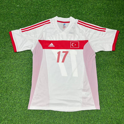 Turkey Türkiye World Cup 2002 İlhan Mansız White Retro Football Jersey