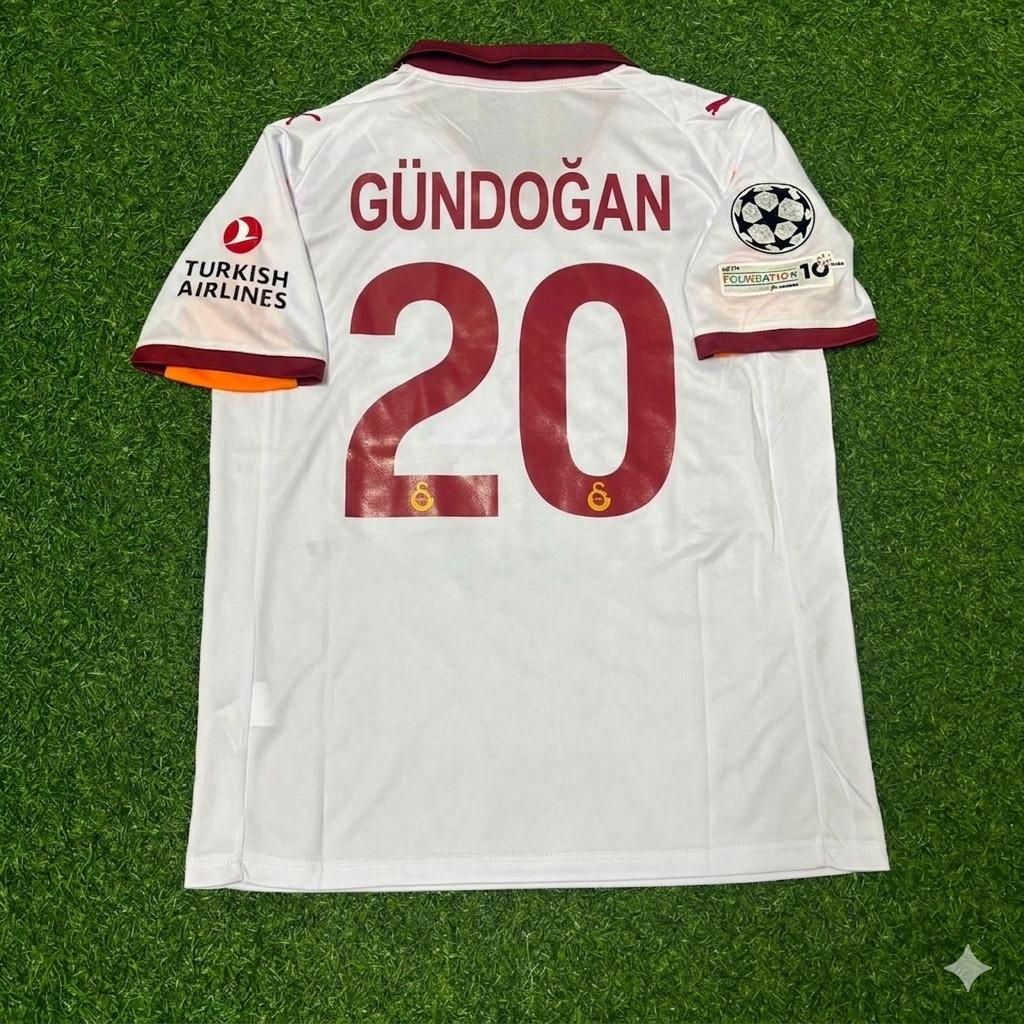 Ilkay Gundogan #20 Galatasaray 2025-2026 Away Champions League Football Jersey