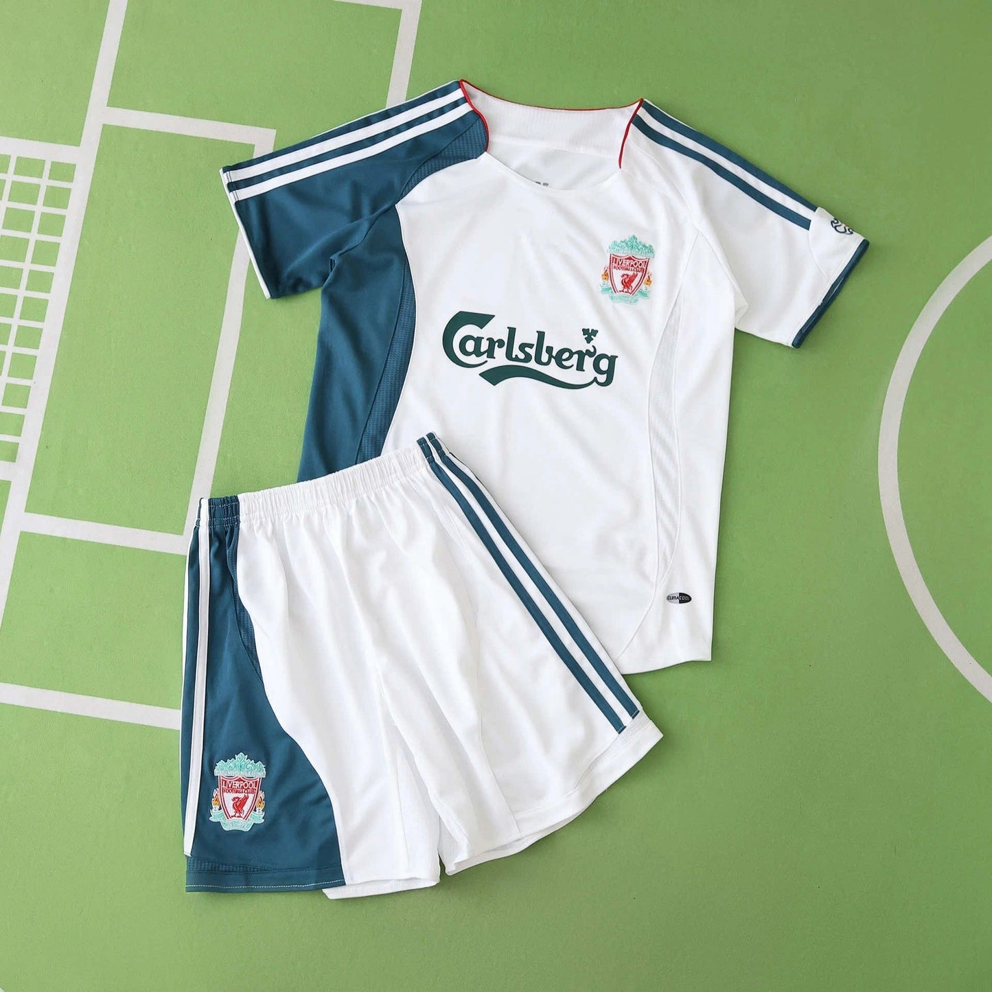 Liverpool 2006/07 Away Kids White Kids Football Jersey Kinder