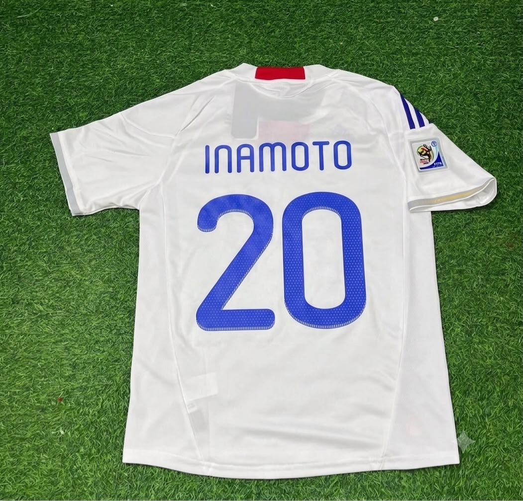 Japan World Cup 2010 Junichi Inamoto White Retro Football Jersey