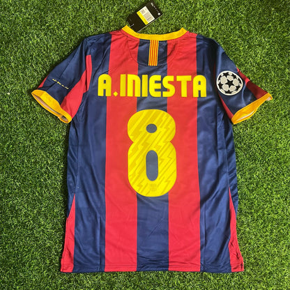 Andrés Iniesta 8 - FC Barcelona 2010 Home Blue Red Football Jersey Kit