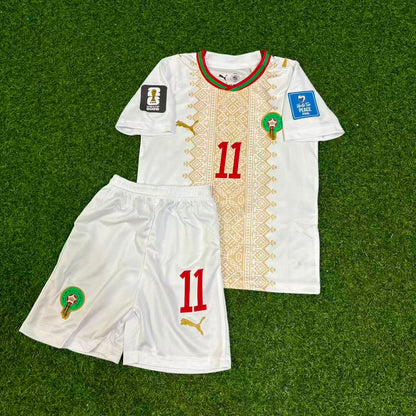 Morocco World Cup 2026 Ismael Saibari #11 Kids Football Jersey Kit