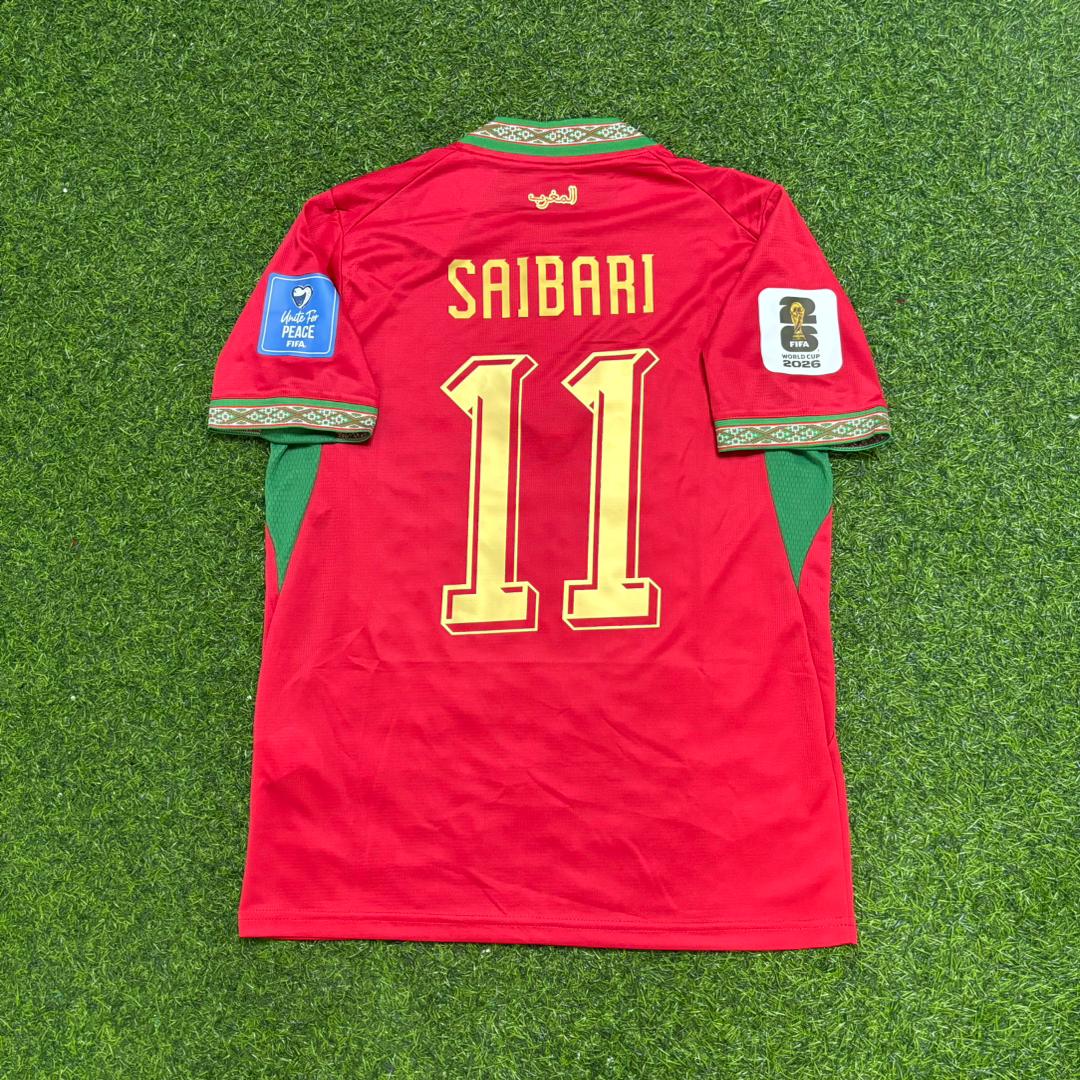 Ismael Saibari Morocco 2026 World Cup Home Red Football Jersey