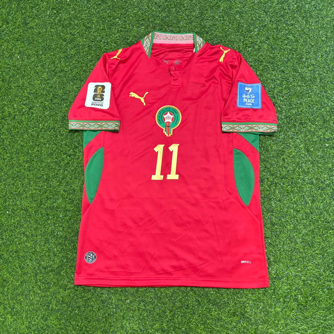 Ismael Saibari Morocco 2026 World Cup Home Red Football Jersey