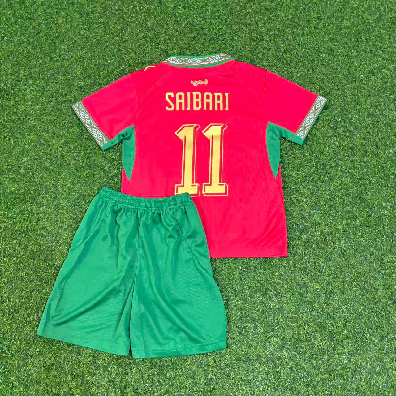 Morocco World Cup 2026 Ismael Saibari #11 Kids Football Jersey