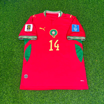 Morocco World Cup 2026 Issa Diop Home Red Football Jersey