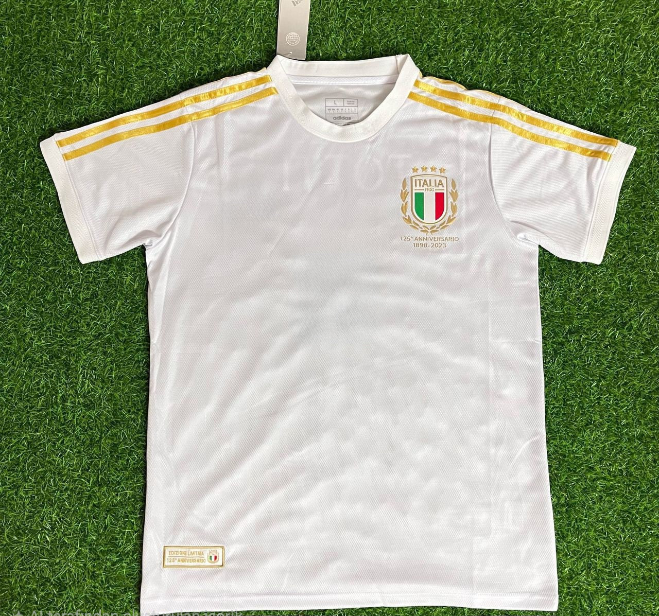 Italy White Anniversary Football Jersey Kit