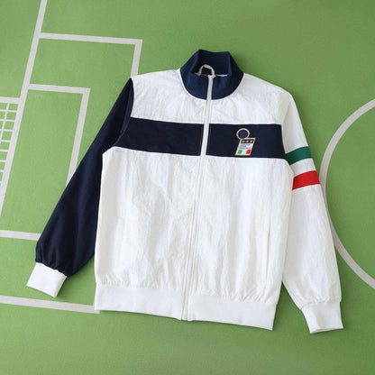 Italy World Cup 2026 White Black Windbreaker Jacket