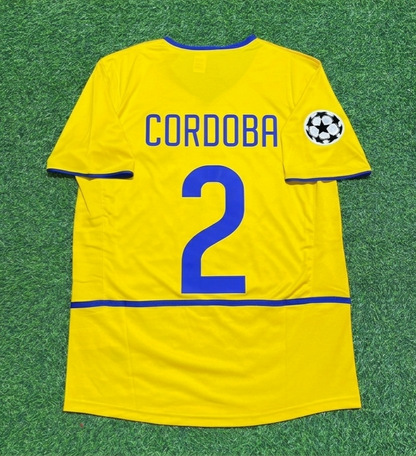Ivan Cordoba Inter Milan 2002-2003 Yellow Retro Football Jersey Kit