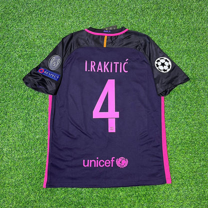 Ivan Rakitic 2014/15 Retro Black Pink Football Jersey Kit