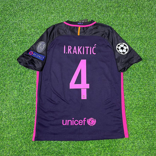 Maillot de football rétro noir et rose Ivan Rakitic 2014/15