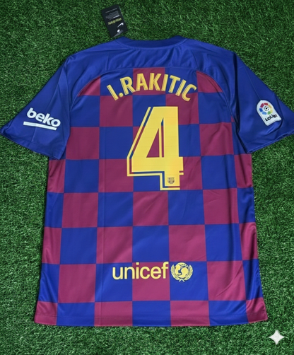 Ivan Rakitic Barcelona 2019/20 Home Retro Football Jersey