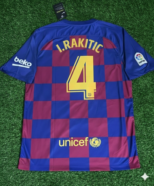 Ivan Rakitic Barcelona 2019/20 Home Retro Football Jersey